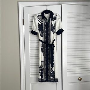 NWT T Tahari Elegant Black and White Dress